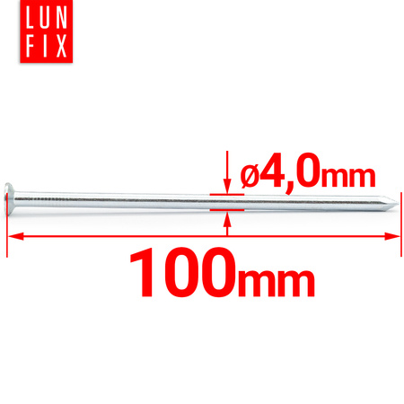 Gwoździe budowlane ocynk 4,0*100 (5kg)