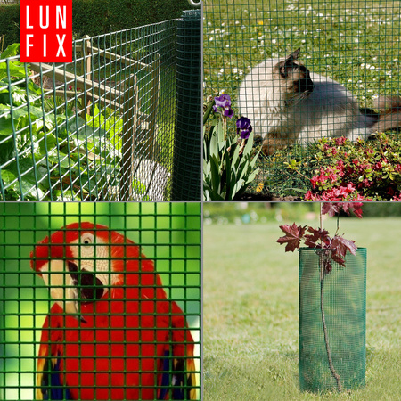 Siatka rabatowa 13x13 metalowa powlekana gr. 1,2mm zielona h1m 25m