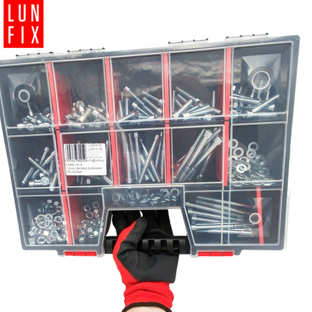 Śruby imbusowe nakrętki podkładki 420szt. M8 ocynkowane