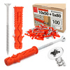 Kołki rozporowe 10x50 mm z wkrętem z łbem stożkowym 5x80 mm 100szt.