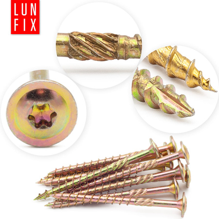 Wkręty ciesielskie talerzowe 8x300 do drewna WKCP 50szt.