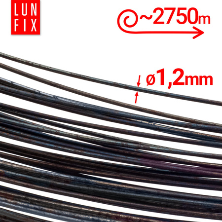 Drut wiązałkowy czarny żarzony (miękki) 1.2mm 25kg