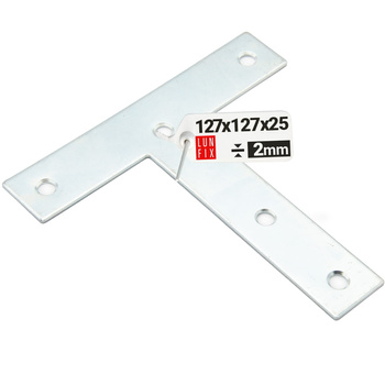 Łącznik płaski typu "T" 127x127x25x2,0 mm KT127 1szt.