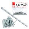 Gwoździe stolarskie 1,2x25mm srebrne ocynkowane 100g