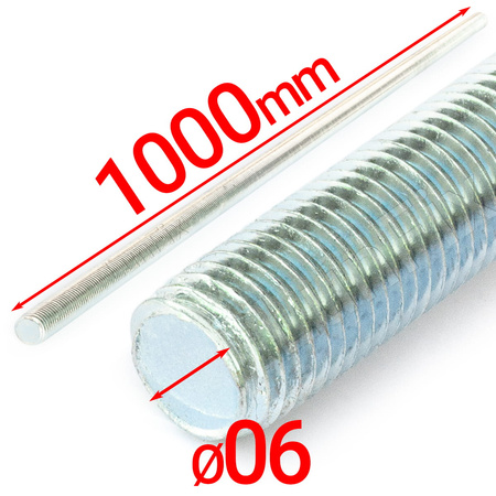 Pręt gwint. 4.8 ocynk zestaw M06x1000 (10 szt.)