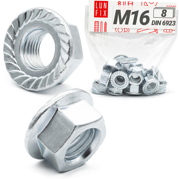 Nakrętka kołnierzowa DIN6923 M16 ocynk (8 szt)