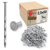 Gwoździe skręcane ocynk 2,5 (3,0)*50 (pak 5kg)