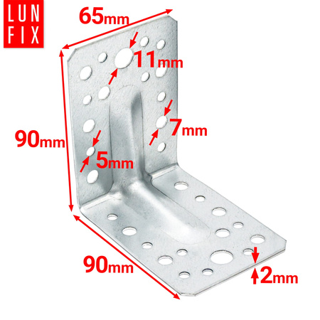 KPL1 katownik z przetlocz. 90x90x65x2,0 (1szt)