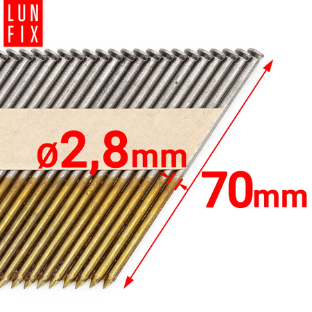 Gwozdzie papier 34st 2,8x70 bud cza 3000szt (1op)