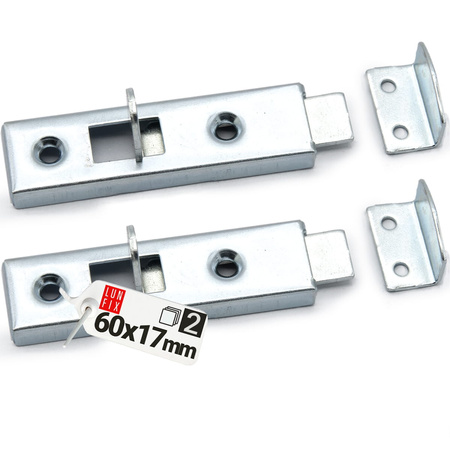 Zasuwka meblowa 60x17mm ZM zasuwka + zaczep (2szt)