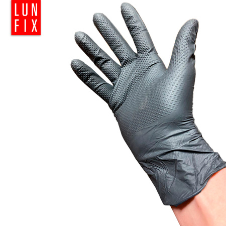 Rękawice robocze nitrylowe bezpudrowe 10 XL czarne 50szt