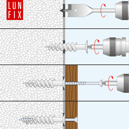 Kołek wkręcany do styropianu 50mm ślimak 100szt.