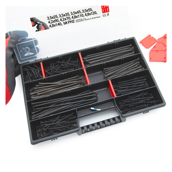 Zestaw Wkretów 010 do płyt g-k + bit PH2 (280szt.)