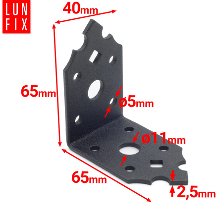Kątownik ozdobny 65x65x40x2,5 SDKL1