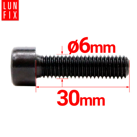 Śruba imbusowa M6 30mm  czarny ocynk DIN 912 kl 8.8 10szt