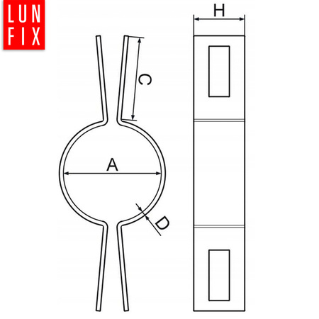 Obejma fi60 posrednia ocynk KOMPLET (1kpl.)
