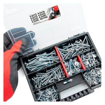 Zestaw Wkretów 012 samiercące +bit PH2 (290szt.)