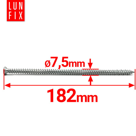 Wkręty do ościeżnic drzwi i okien 7,5x182mm ocynkowane 100szt.