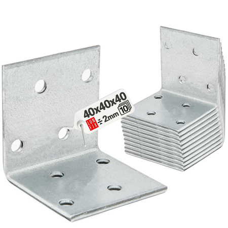KS2 katownik szeroki 40x40x40x2 8 otworów (10 szt)