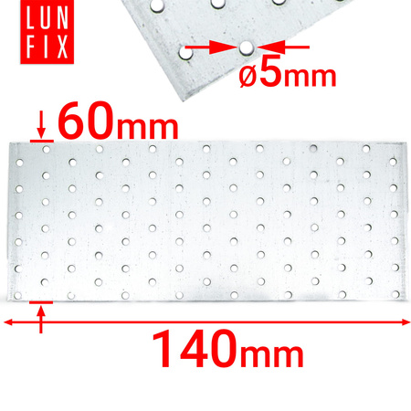 Płytka perforowana 60x140x2 PP8 (1szt.)
