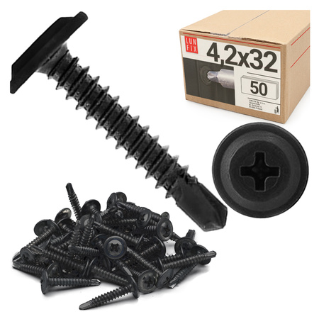 Wkręty samowiercące do metalu 4,2x32 fosfatowane 50szt.