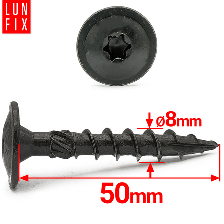 Wkret talerz do slupa 8x50 CZARNY ogn (6szt.)