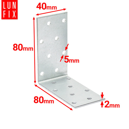 Kątownik montażowy 80x80x40 2mm