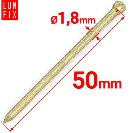 Gwoździe stolarskie oc 1,8x50 żółte (0,1kg)