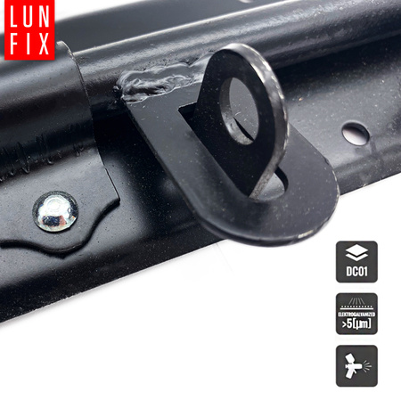 Zasuwa ryglowa 280x80mm drzwi garażu LEWA czarna WRK280