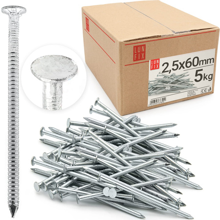 Gwoździe pierśc ocynk 2,5*60 (5 kg)