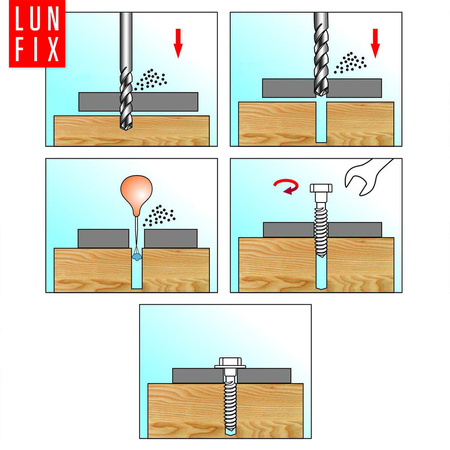 Wkret z łbem 6kat OC DIN571 M8x140 (5szt)