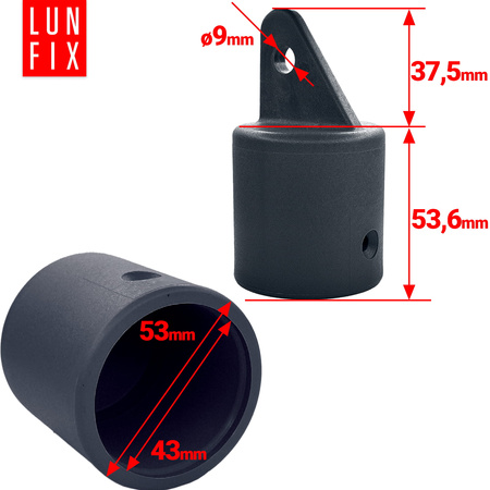 Nasadka wspornik słupa podporowego fi43mm grafit