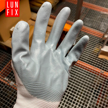 Rękawice robocze białe szar nitryl 8-M (1szt.)