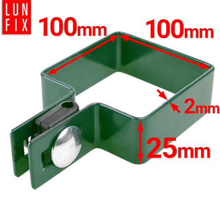 Obejma 100x100 koncowa zielona komplet (1kpl.)