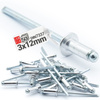 Nity zrywalne 3x12mm aluminiowo-stalowe 50szt.