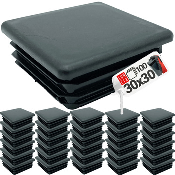 Zaślepka kwadrat czarna ZK 30x30/CZ 100szt