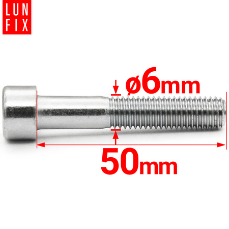 Śruby imbusowe M6x50 ocynkowane DIN912 klasa 8.8 20szt