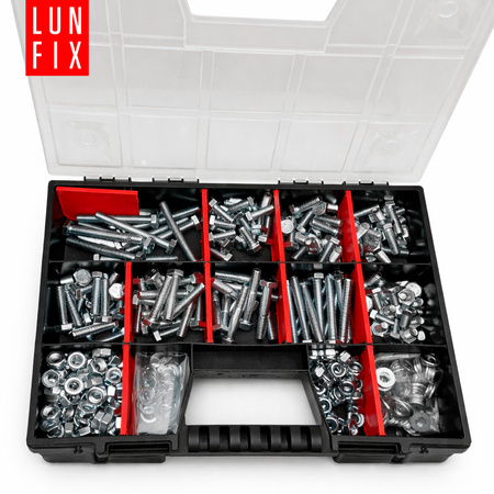 Śruby nakrętki podkładki 390szt. zestaw M12 ocynk