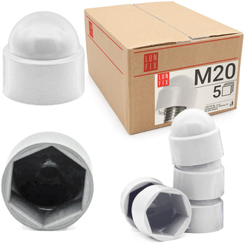 Maskownica nakrętki biała M20/bł (op- 5 szt.)