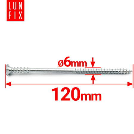 Wkręty dystansowe regulacyjne 6x120mm do łat 100szt.