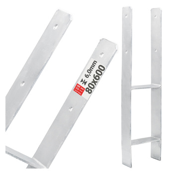 Podstawa słupa typ H 80x600x6 mm kotwa