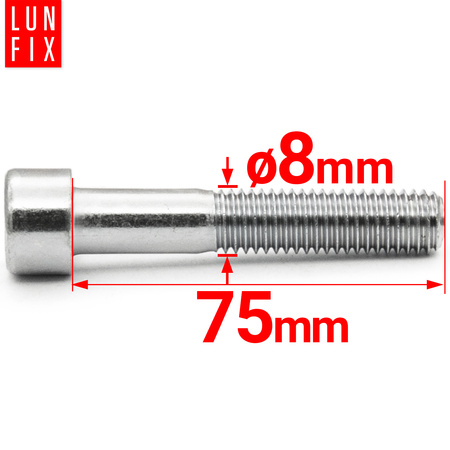Śruba imbusowa OC DIN 912 M08x075 kl 8.8 (1kg)