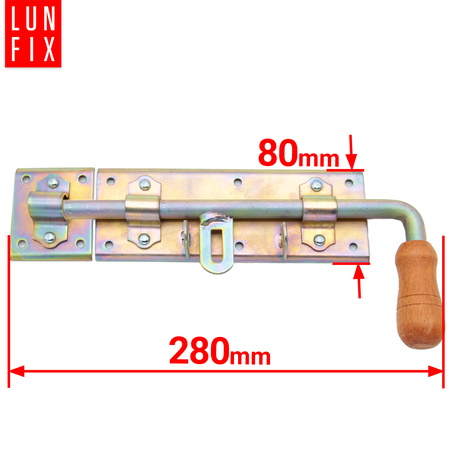 Zasuwa ryglowa 280x80mm drzwi garażu LEWA ocynkowana WRK280