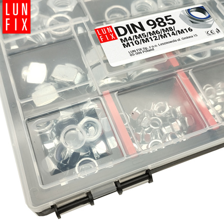 Zestaw nakrętek samokontrujących M4-M16 (172szt)