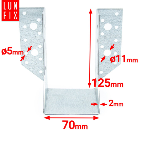 WB70 Wieszak belki 70x125mm (1szt.)