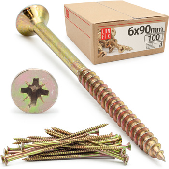 Wkręty uniwersalne 6x90 hartowane ocynkowane KDH 100szt.