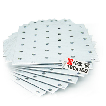 Płytka perforowana 100x100x2 PP35 łącznik ciesielski płaski 10szt.