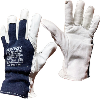 Rękawice robocze skórzane kozia skóra 8 M białe 1szt.