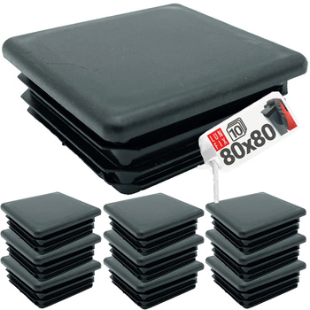 Zaślepka kwadratowa 80x80 nasadka do profili czarna 10szt.