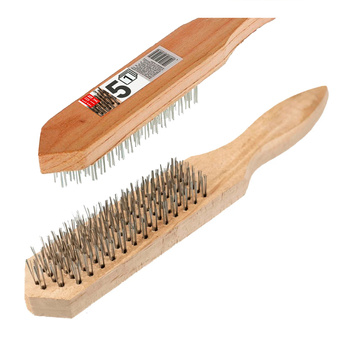 Szczotka druciana drewniana ręczna 5 rzędów 27cm
